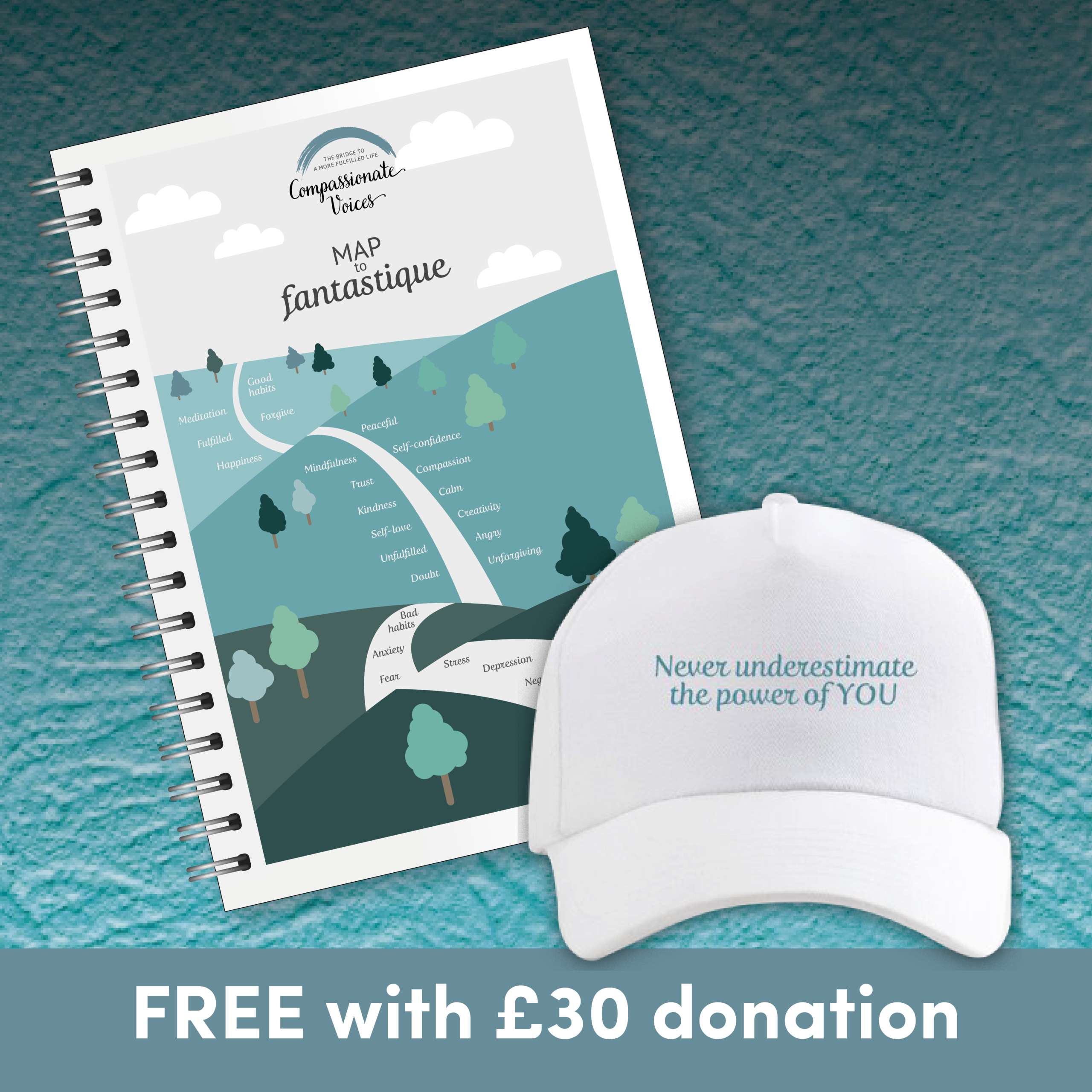 Map to fantastique book and cap for £30 donation